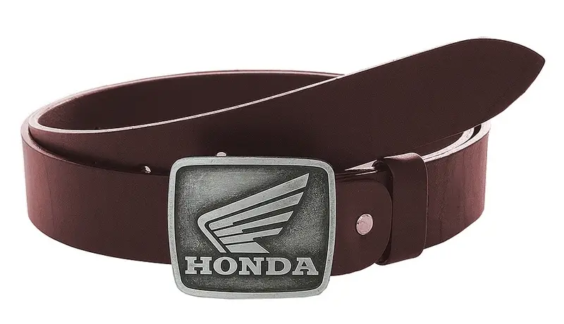 Vrácení Zdarma Kožený moto opasek se sponou Honda hnědý
