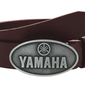 Kožený moto opasek se sponou Yamaha hnědý Autentický