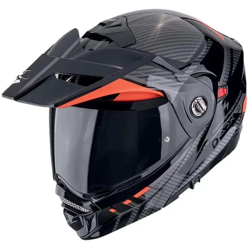 Výklopná helma na motorku Scorpion ADX-2 LEWIS černo-červená Nejprodávanější
