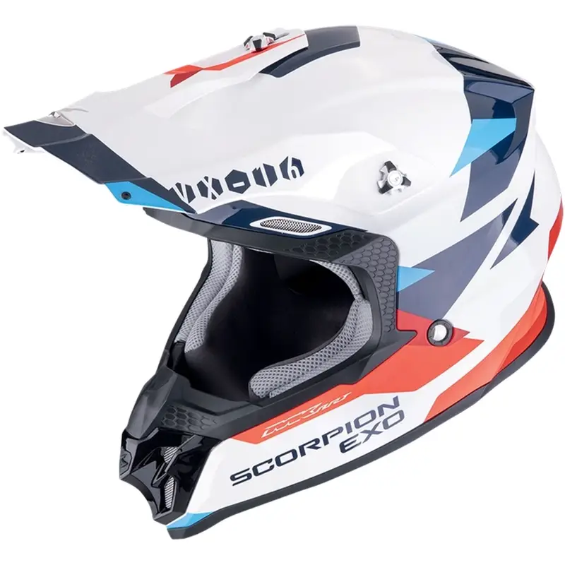 Ověřený Motokrosová helma Scorpion VX-16 EVO AIR ROD bílo-červeno-modrá