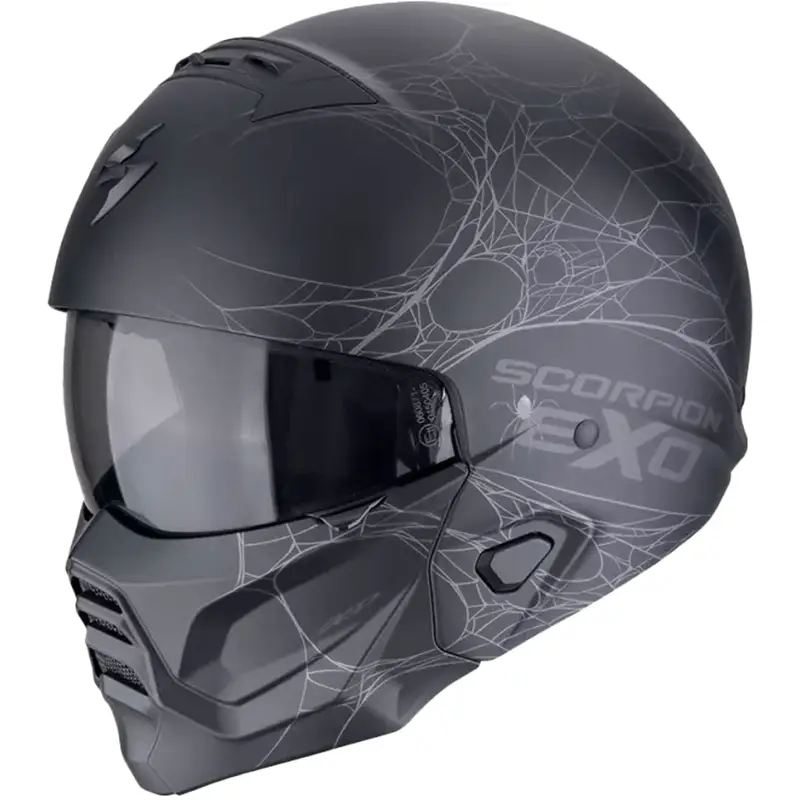 Nejlepší Cena Modulární helma na motorku Scorpion EXO-COMBAT II SPIDERWEB matná černo-stříbrná