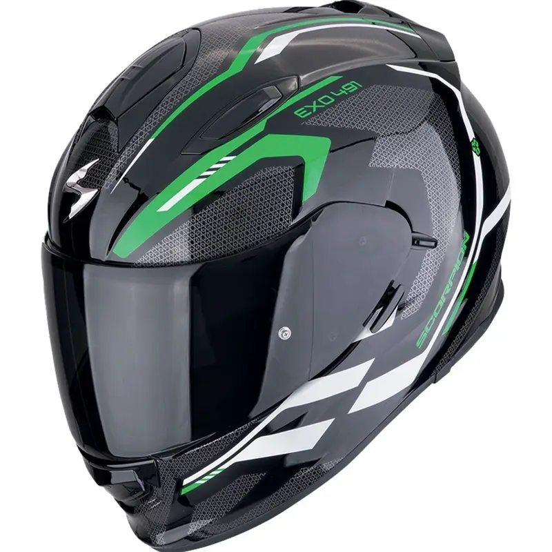 Integrální helma na motorku Scorpion EXO-491 KRIPTA černo-zeleno-bílá Hit Sezóny