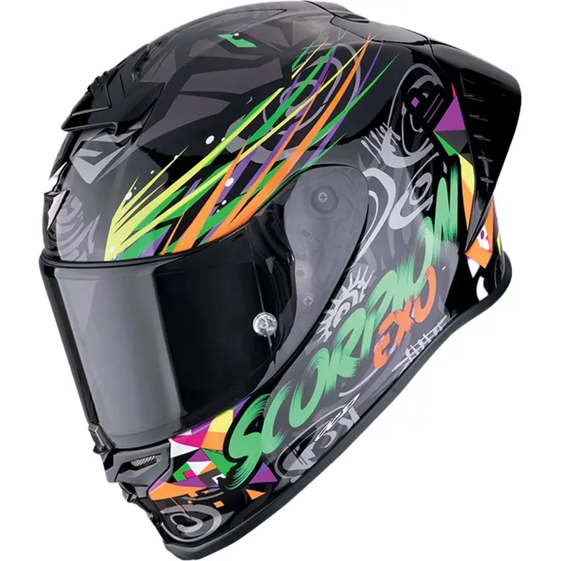 Integrální helma na motorku Scorpion EXO-R1 EVO II AIR SAVAGE černo-zeleno-oranžová Bezpečná Platba