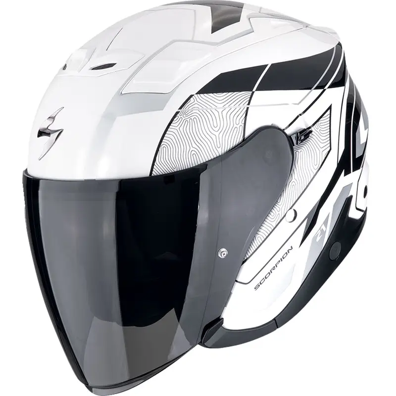 Otevřená helma na motorku Scorpion EXO-Z1 VUE bílo-černo-stříbrná Dokud Zásoby Vydrží