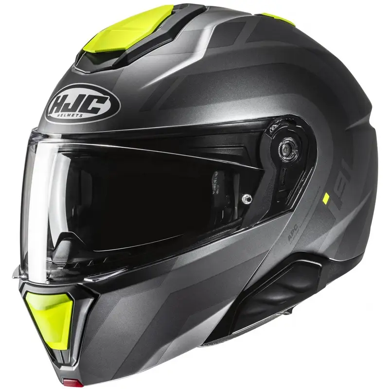 Výklopná helma na motorku HJC i91 Arven MC3HSF šedo-černo-fluo žlutá Jen Po Omezenou Doba