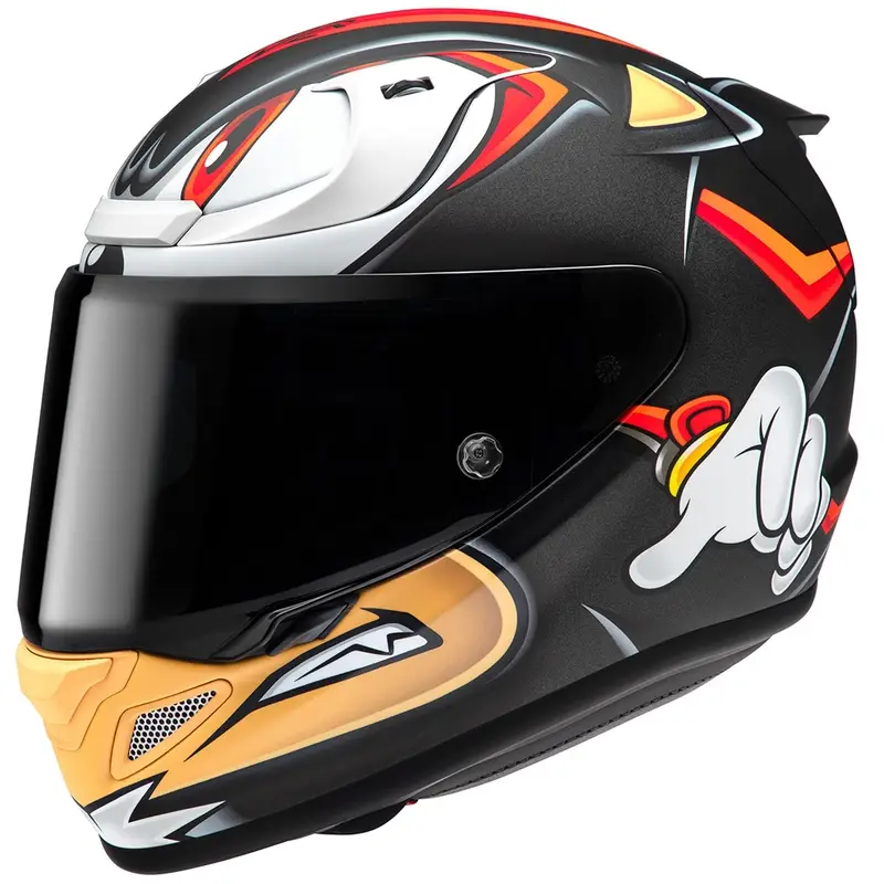 Integrální helma na motorku HJC RPHA 12 Shadow The Hedgehog MC1SF černo-červeno-oranžová výprodej Finální Výprodej