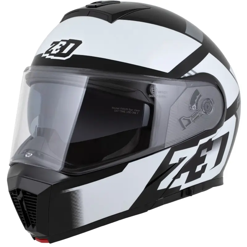 Výklopná helma na motorku ZED F19 černo-bílo-šedá Dokud Zásoby Vydrží