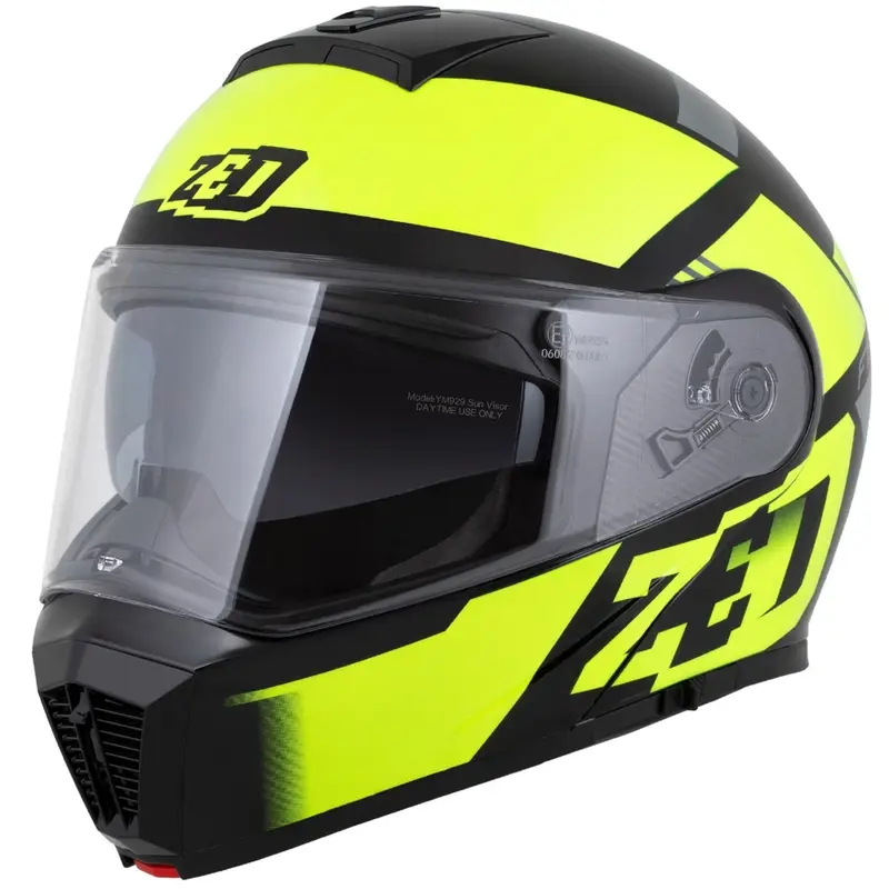 Akční Cena Výklopná helma na motorku ZED F19 černo-fluo žlutá