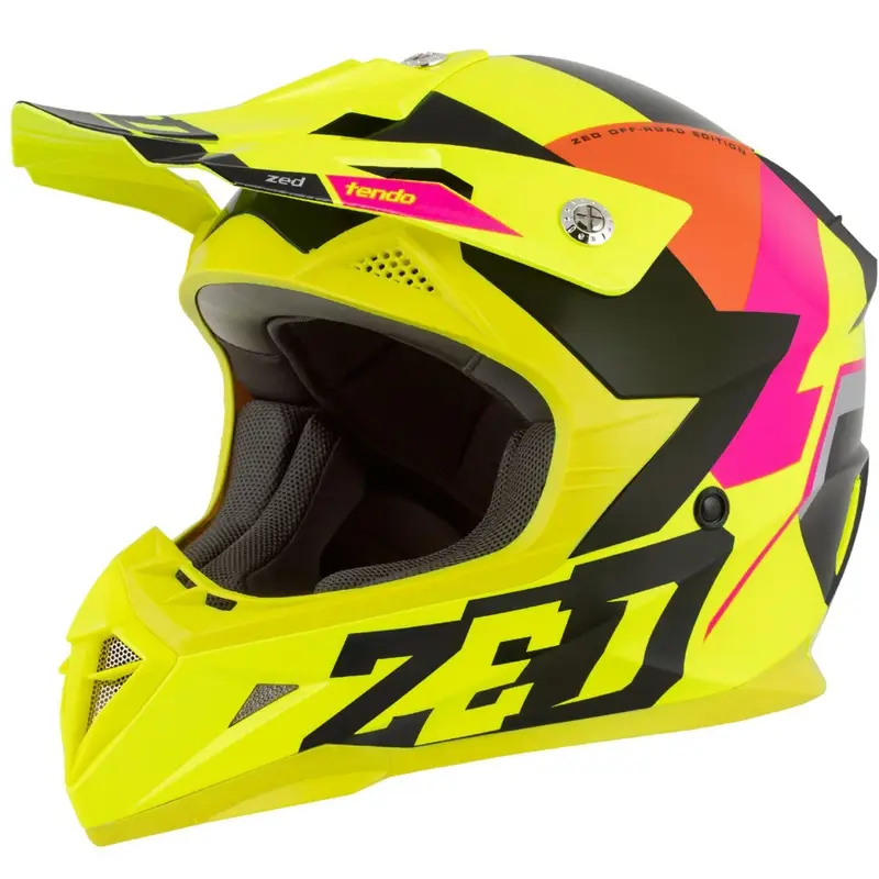 Dětská motokrosová helma ZED X1.9 Tendo fluo žluto-růžovo-oranžovo-černá Autentický