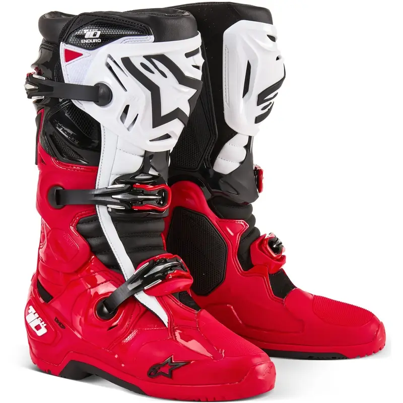 Zlevněný Boty na motorku Alpinestars Tech 10 Enduro červeno-černo-bílé
