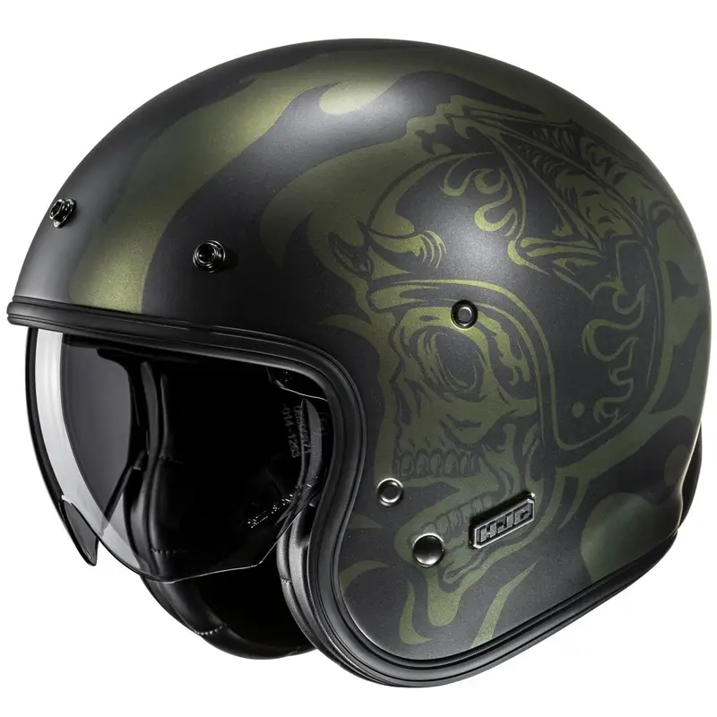 Autentický Otevřená helma na motorku HJC V31 Flame MC4SF černo-zelená