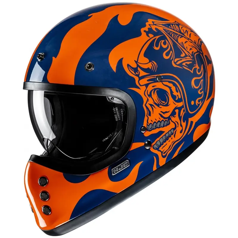 Integrální helma na motorku HJC V60 Flame MC27 oranžovo-modrá Nejlepší Volba