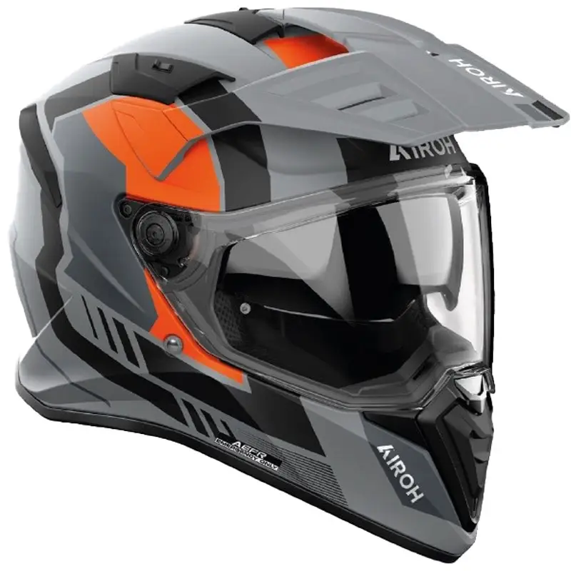 Originální Enduro helma na motorku Airoh Bandit Horn matná oranžová