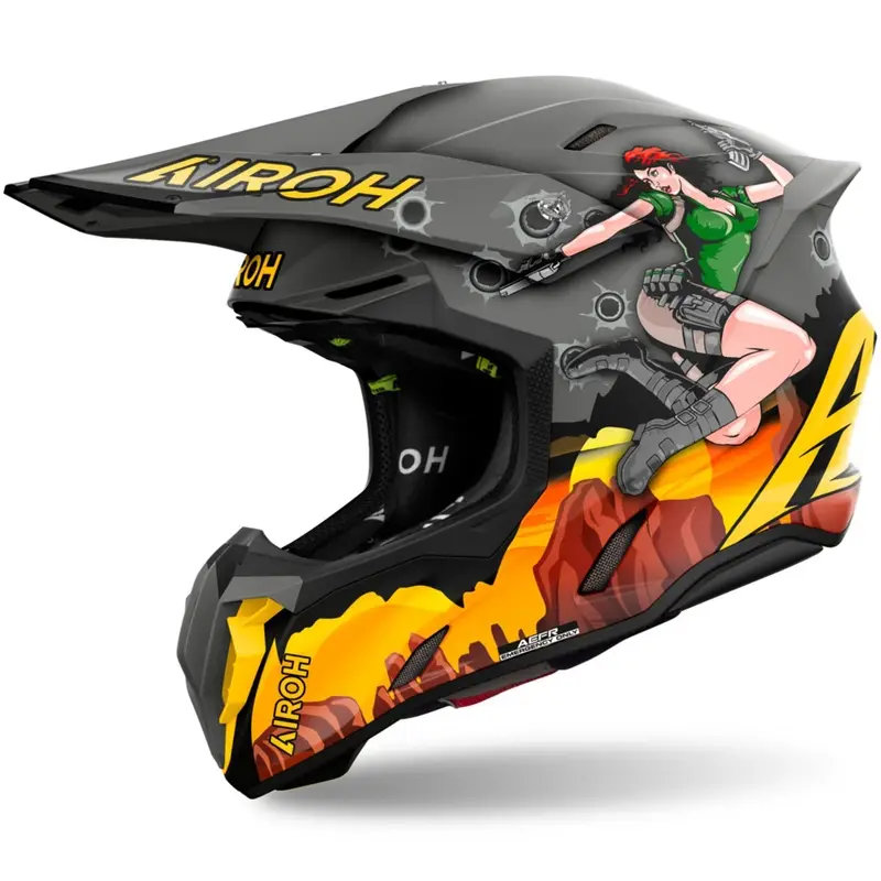 Motokrosová helma Airoh Twist 3 Adventure šedo-žlutá Ověřený