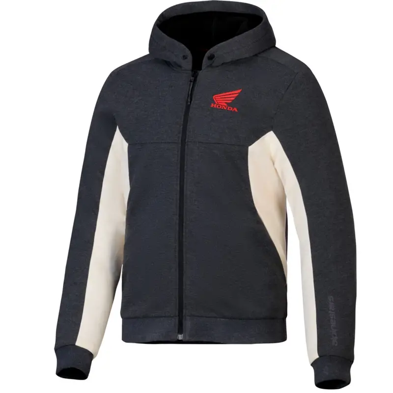 Mikina na motorku Alpinestars Chrome V3 Sport Hoodie kolekce Honda tmavě šedo-krémovo-červená Expresní Doručení