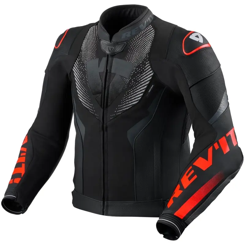 Přímo Od Výrobce Kožená bunda na motorku Revit Hyperspeed 3 Air černo-fluo červená