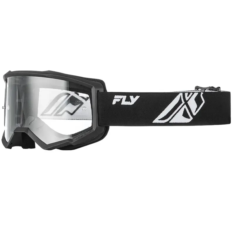 Dětské motokrosové brýle FLY Racing Focus černo-bílé s čirým plexi Akční Cena