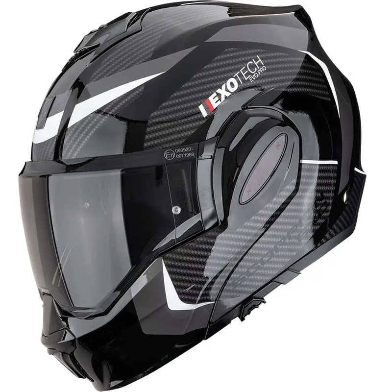 Překlápěcí helma na motorku Scorpion EXO-TECH EVO PRO Accuti černo-stříbrná Akční Nabídka