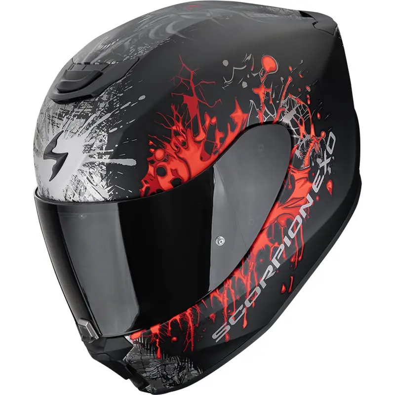 Sezónní Sleva Integrální helma na motorku Scorpion EXO-391 Wolf matná černo-stříbrno-červená