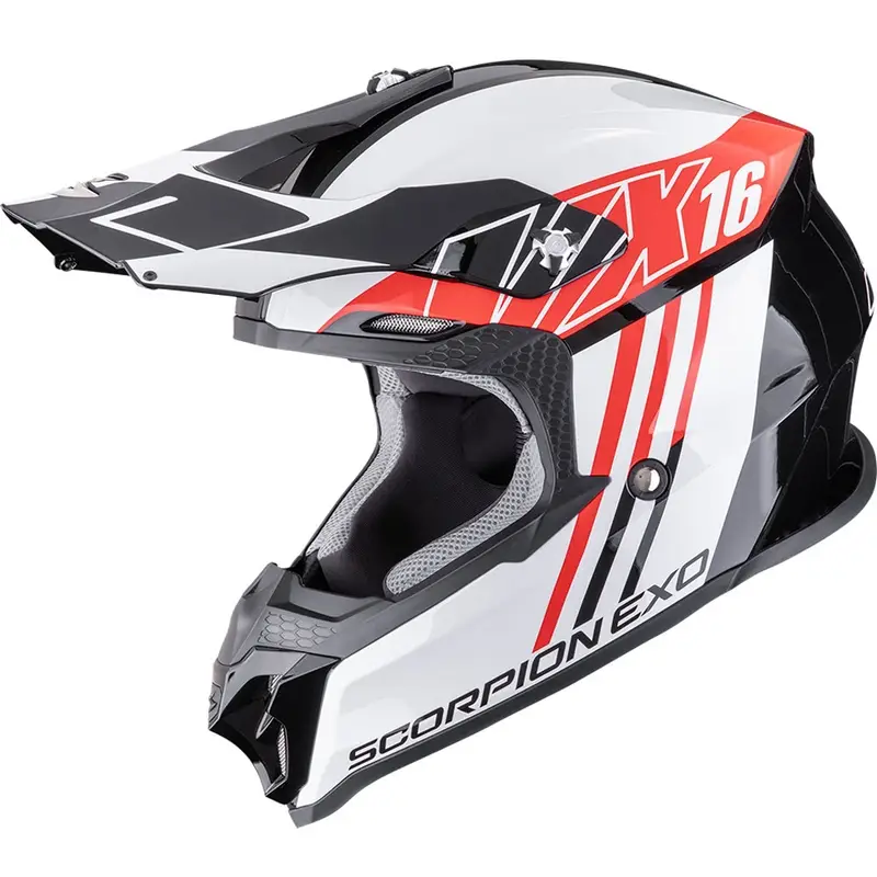 Motokrosová helma Scorpion VX-16 EVO Air Lignes černo-červená Časově Omezené