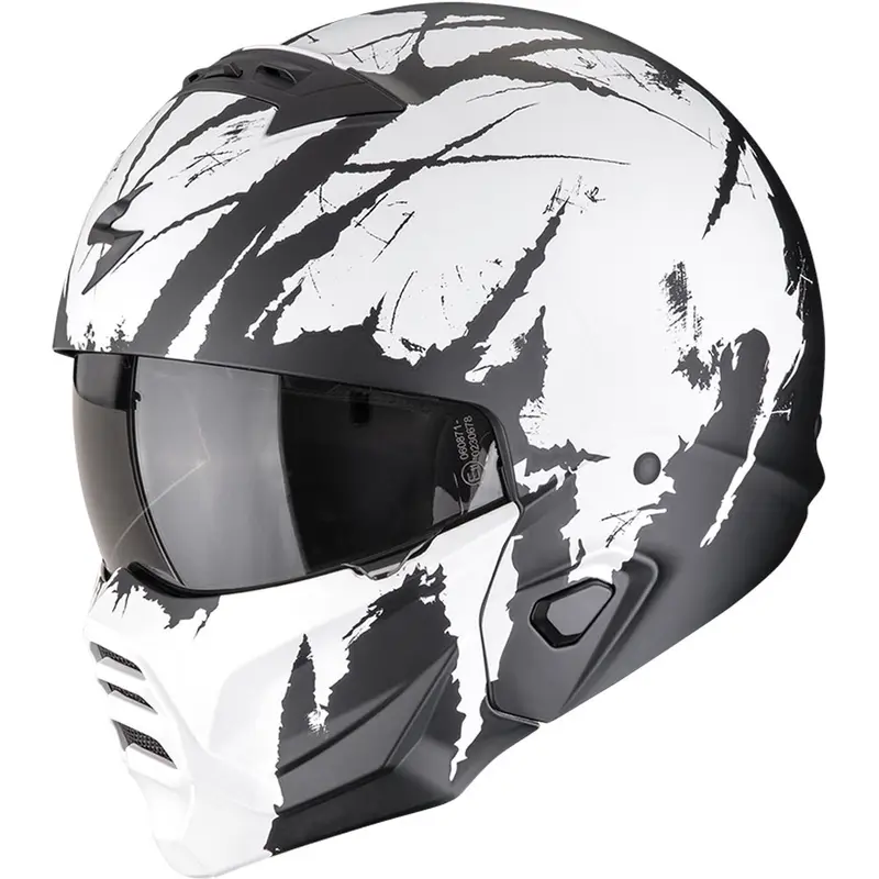 Otevřená helma s maskou Scorpion EXO-COMBAT II Marauder matná černo-bílá Aktuální