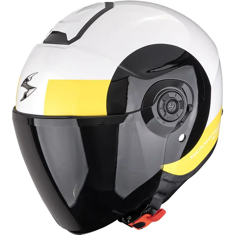Autentický Otevřená helma na motorku Scorpion EXO-CITY II Sheer bílo-černo-žlutá
