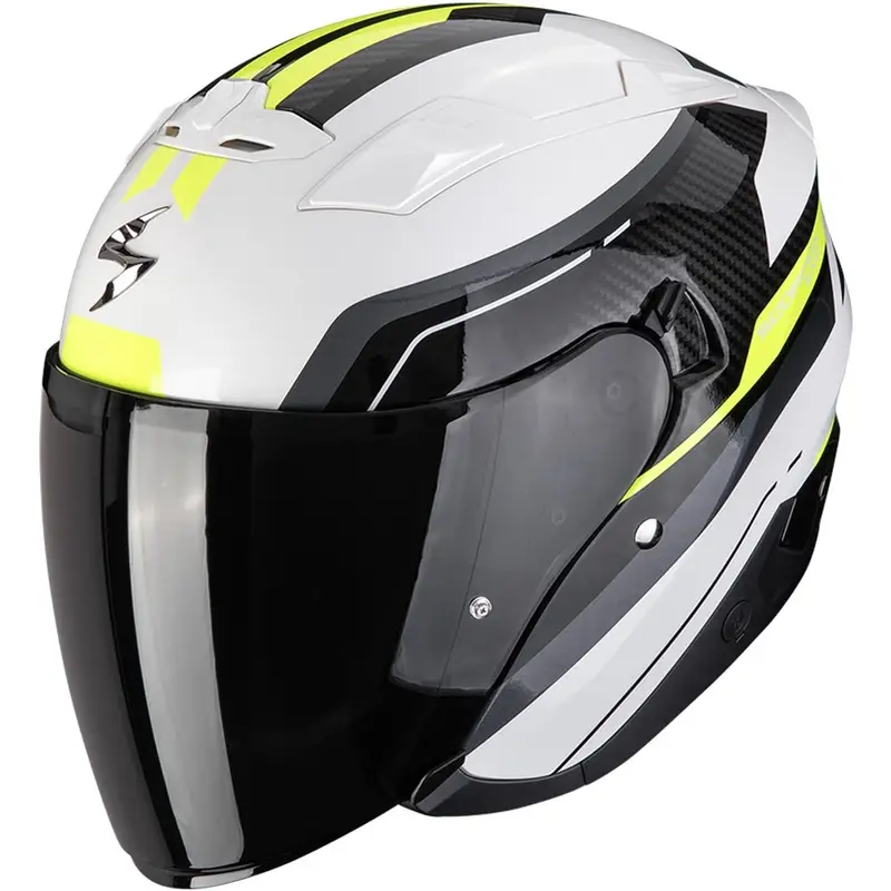Značkový Otevřená helma na motorku Scorpion EXO-230 Hipe bílo-černo-fluo žlutá