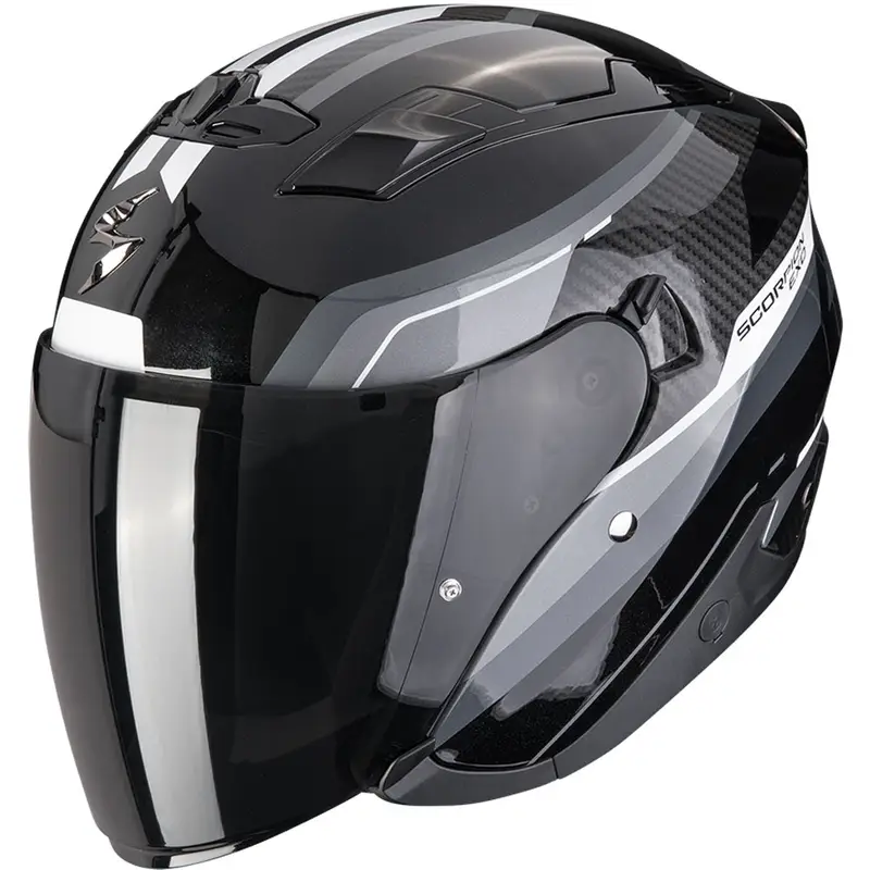 Otevřená helma na motorku Scorpion EXO-230 Hipe černo-stříbrná Výprodej