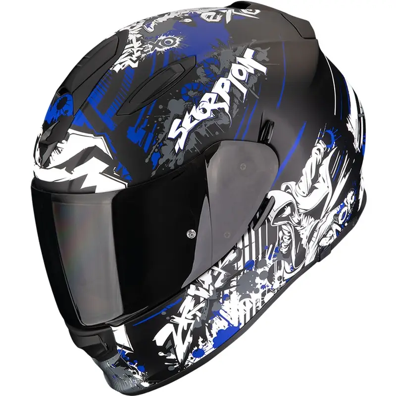 Vrácení Zdarma Integrální helma na motorku Scorpion EXO-491 Spector matná černo-modrá