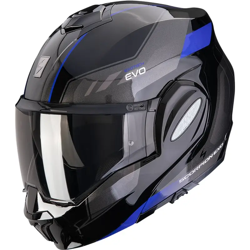 Super Cena Překlápěcí helma na motorku Scorpion EXO-TECH EVO Socius černo-modrá