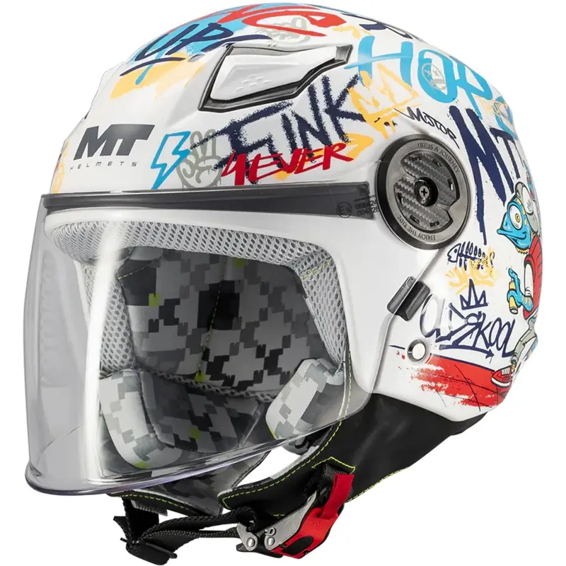 Cenový Hit Dětská otevřená helma na motorku MT Lite Crew A5 bílo-modro-červená