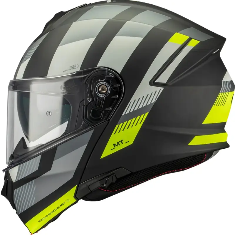 Jen Po Omezenou Doba Výklopná helma na motorku MT Genesis SV Stroke B13 matná černo-šedo-fluo žlutá