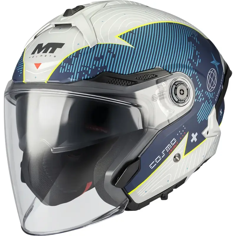 Sleva Otevřená helma na motorku MT Cosmo SV Layout C7 matná modro-bílá