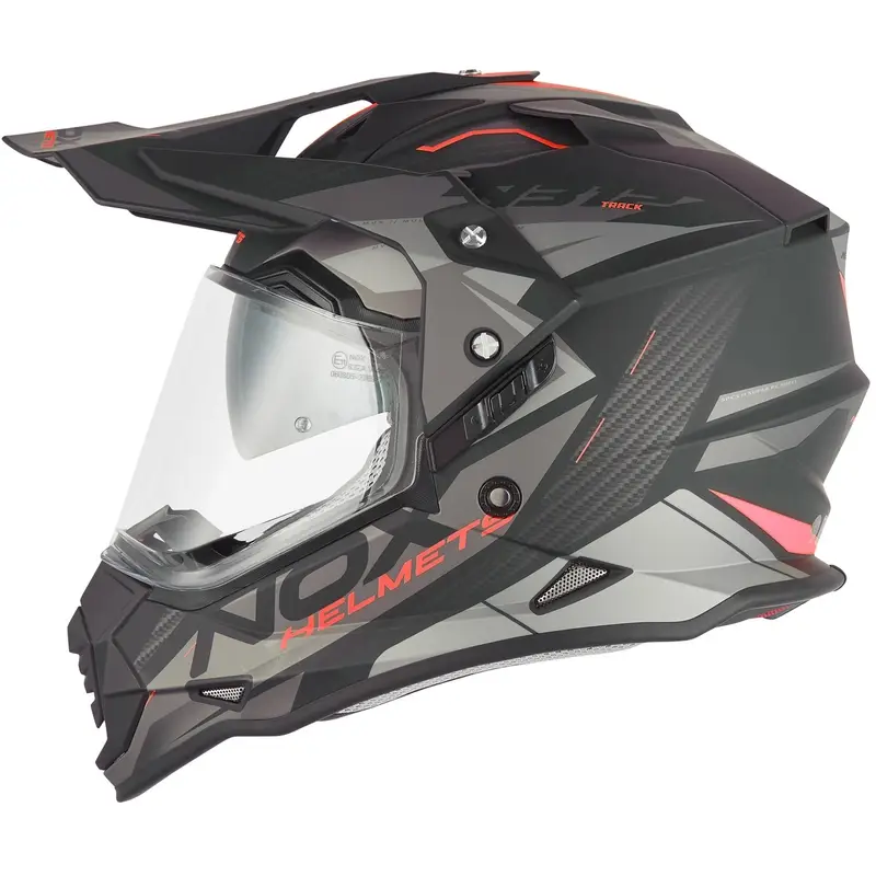 Enduro helma na motorku NOX N312 Track matná černo-červená Sleva