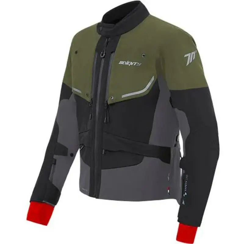 Bunda na motorku Seventy Degrees SD-JT45 Expedition zeleno-černo-šedá Akční Nabídka