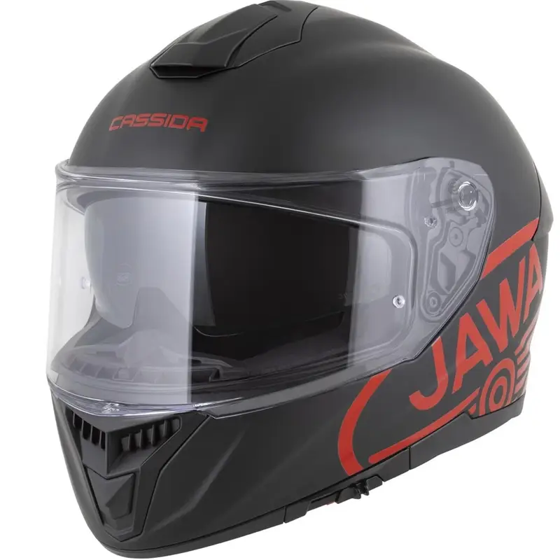 Dokud Zásoby Vydrží Integrální helma na motorku Cassida Integral GT 2.1 Jawa Solid matná černo-lesklá červená