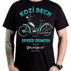 Akční Nabídka Pánské triko Black Heart Kozí dech