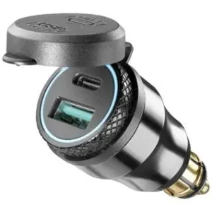 Cenová Bomba DIN adaptér Interphone s 1 x USB a USB-C výstupem pro motocykly