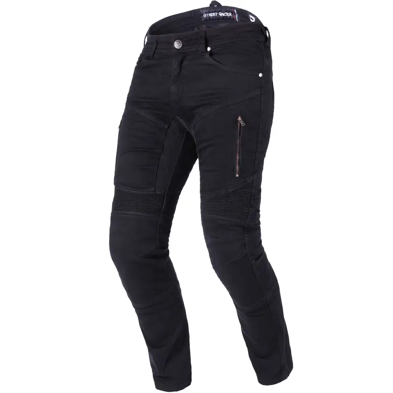 Aktuální Prodloužené jeansy na motorku Street Racer Stretch II CE černé