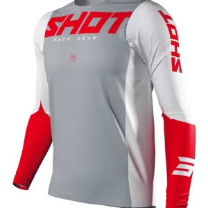 Motokrosový dres Shot Aerolite Airflow šedo-bílo-červený výprodej Oblíbený