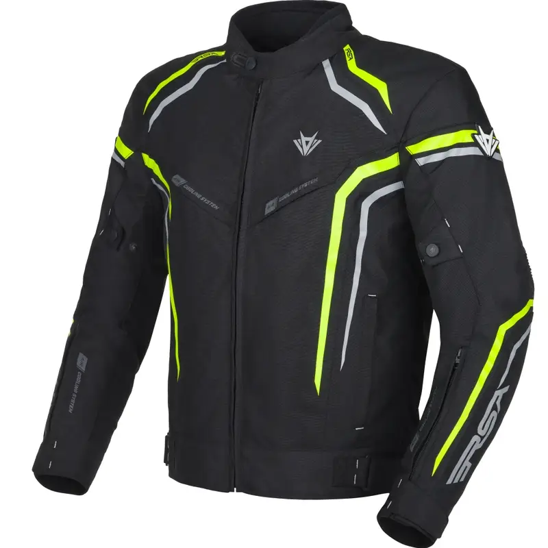 Bunda na motorku RSA Compact 2 černo-šedo-fluo žlutá Sleva