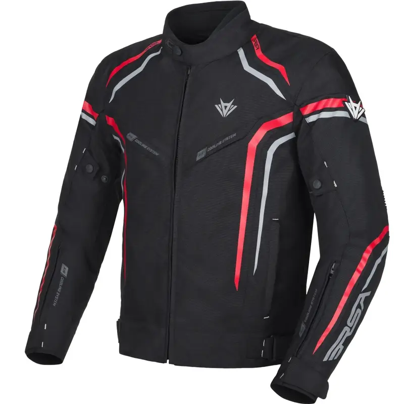 Bunda na motorku RSA Compact 2 černo-šedo-červená Must-Have