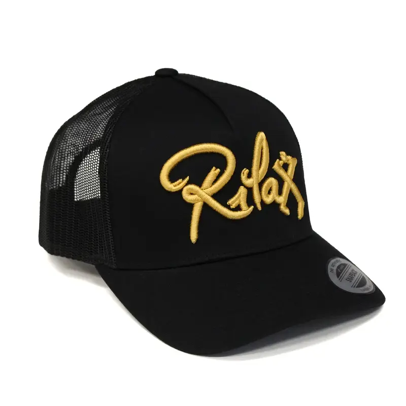 Levný Kšiltovka Rilax síťovaná černo-zlatá