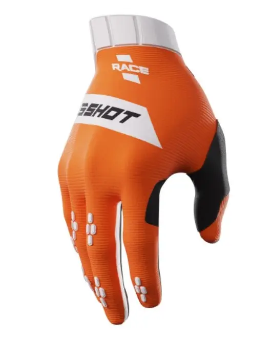 Přímo Od Výrobce Motokrosové rukavice Shot Race bílo-oranžové