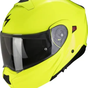 Výklopná přilba na motorku Scorpion EXO-930 EVO Solid fluo žlutá Výprodej