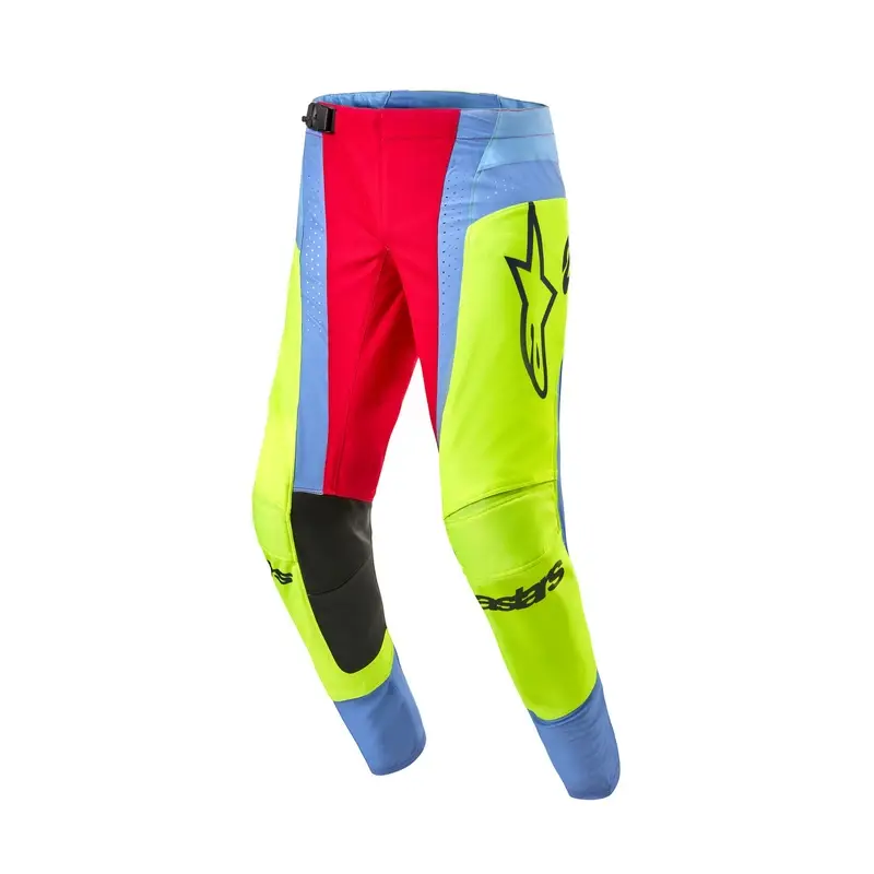 Zlevněný Motokrosové kalhoty Alpinestars Techstar Ocuri světle modro-fluo žluto-červené