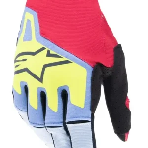 Koupit Online Motokrosové rukavice Alpinestars Techstar světle modro-červeno-žluto fluo-černé