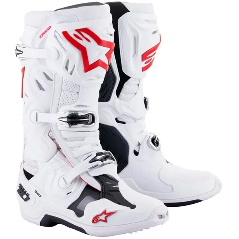 Boty na motorku Alpinestars Tech 10 Supervented Perforované bílo-červeno-černé Autentický