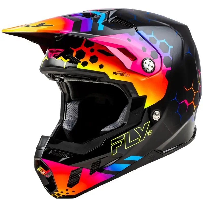 Autentický Motokrosová přilba FLY Racing Formula CC Tektonic černo-žluto-růžová