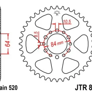 Značkový Řetězová rozeta JT JTR 811-48 48 zubů, 520
